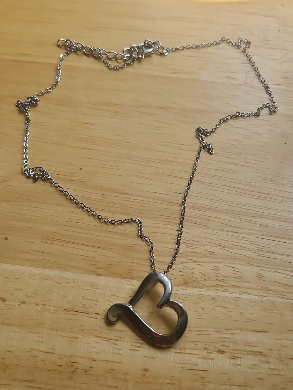 Heart Pendant Necklace in Silver - Women's Jewelry